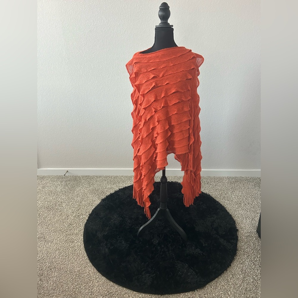 Max Edition Vibrant Orange Knit shawl